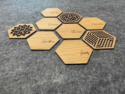 Untersetzer, Platzkarten mit Name personalisiert oder Wunschdesign ab € 2,- Stück