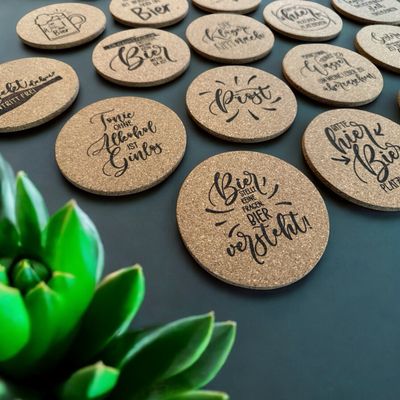 Korkuntersetzer mit Spruch ab € 0,75 🤩 Staffelpreise beachten 🤩