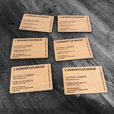 Visitenkarten aus Holz - Buche oder Eiche 🤩 Staffelpreise beachten 🤩 Mindestbestellmenge 10 Stück