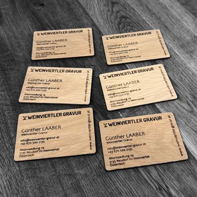 Visitenkarten aus Holz - Buche oder Eiche 🤩 Staffelpreise beachten 🤩 Mindestbestellmenge 10 Stück