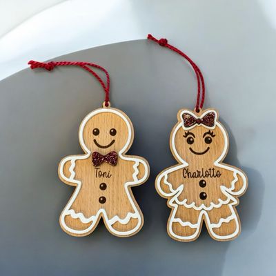 Lebkuchen Bub oder Mädchen aus Buchenholz mittels Lasergravur personalisiert mit 3D Effekt, Lebkuchenmännchen