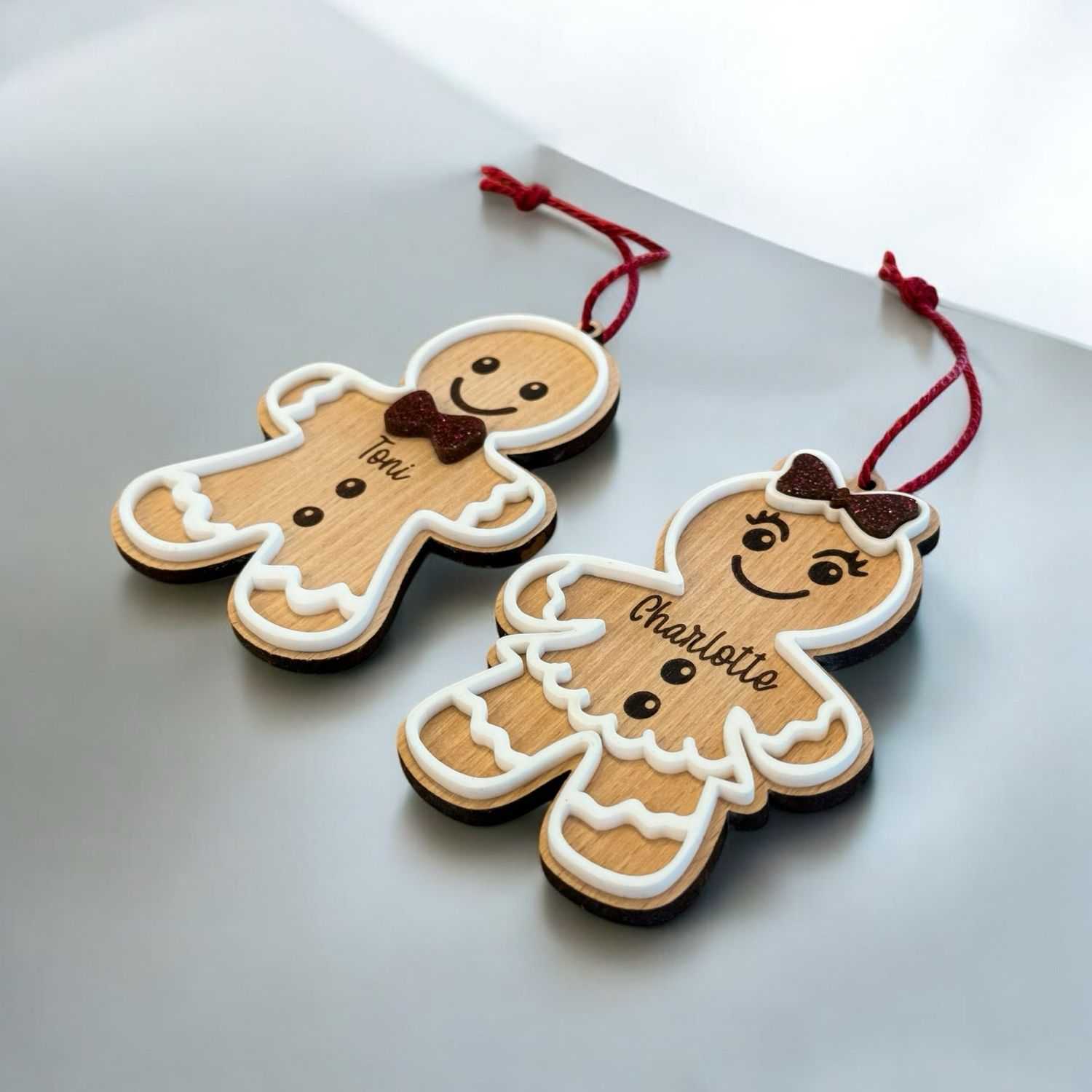 Lebkuchen Bub oder Mädchen aus Buchenholz mittels Lasergravur personalisiert mit 3D Effekt, Lebkuchenmännchen