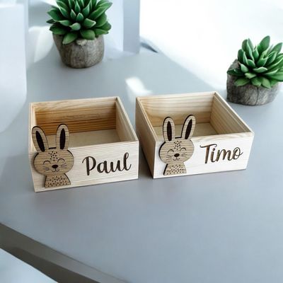 Osterkisterl personalisiert mit Osterhase