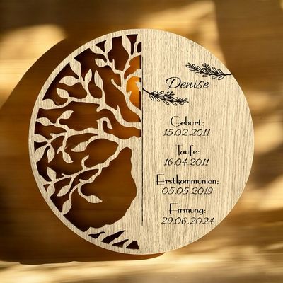 Geschenk Firmung. Lebensbaum personalisiert.