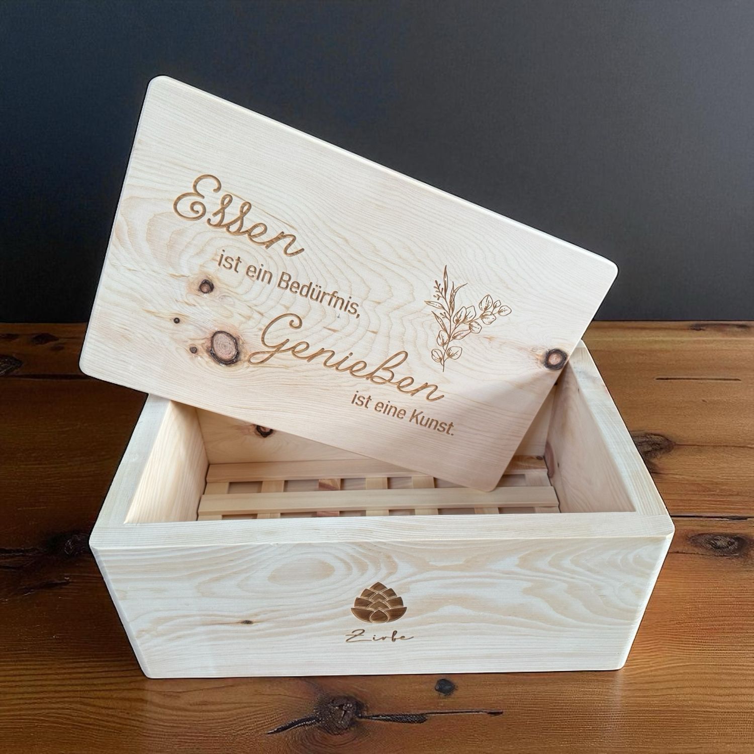 Zirbenholz Brotkiste, Zirbenholz aus Kärnten, Brotdose, Zirbe