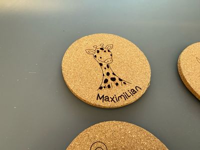 Untersetzer ab 4 Stück für die nächste Kindergeburtstagsparty personalisiert ab € 1,90 - Mindestbestellmenge 4 Stück, Kork,🤩 Staffelpreise beachten 🤩