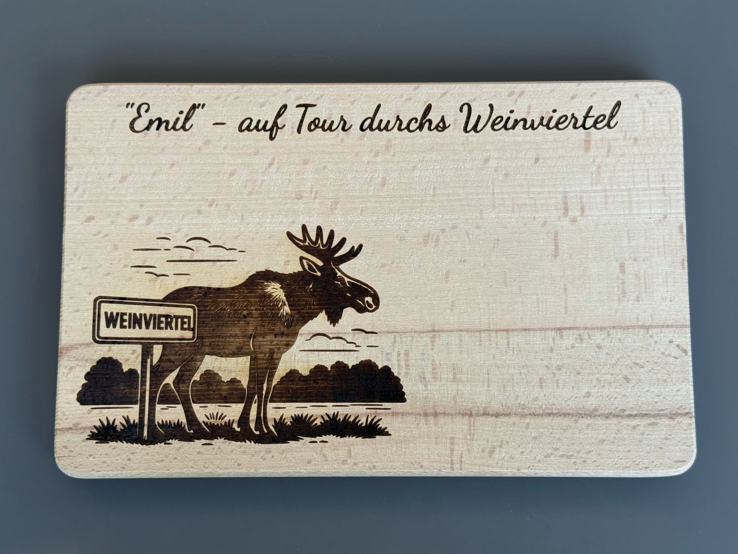 Jausenbrett mit Elch „Emil“ - auf Tour durchs Weinviertel, Fanartikel 🤩