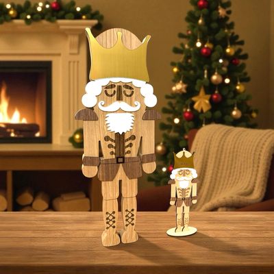 Nussknacker aus massivem Eichenholz ca. 40 cm hoch mit 3D-Effekt mittels Lasergravur personalisiert, Deko