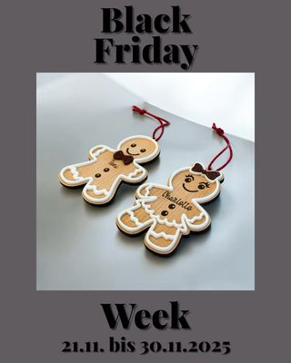 Lebkuchen Bub oder Mädchen aus Buchenholz mittels Lasergravur personalisiert mit 3D Effekt, Lebkuchenmännchen