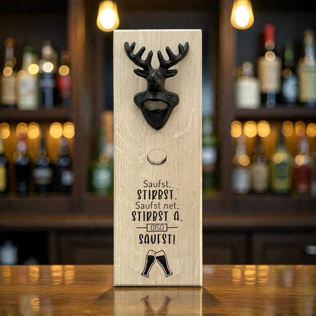 Flaschenöffner XXL Wandbrett Eiche