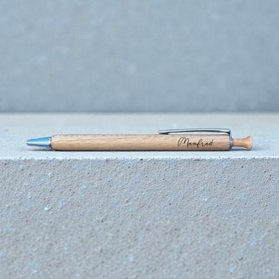 Personalisierter Kugelschreiber aus Buchenholz – mit Wunschtext