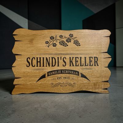 Individuelles Eichenholz-Schild