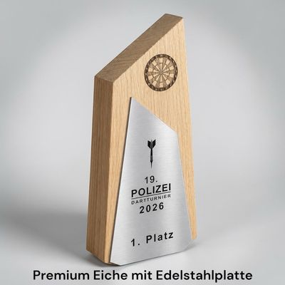 Pokal, Trophäe aus Eichenholz &amp; Acryl oder Edelstahl – Individuell personalisierbar