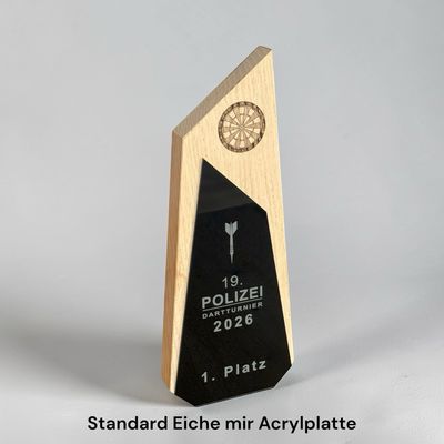 Pokal, Trophäe aus Eichenholz &amp; Acryl oder Edelstahl – Individuell personalisierbar