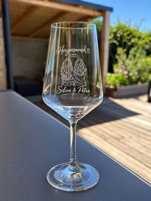 Exklusiver Weinglashalter „Herzensmensch“ mit zwei personalisierten Weingläsern – ein Geschenk mit Herz 🍷❤️