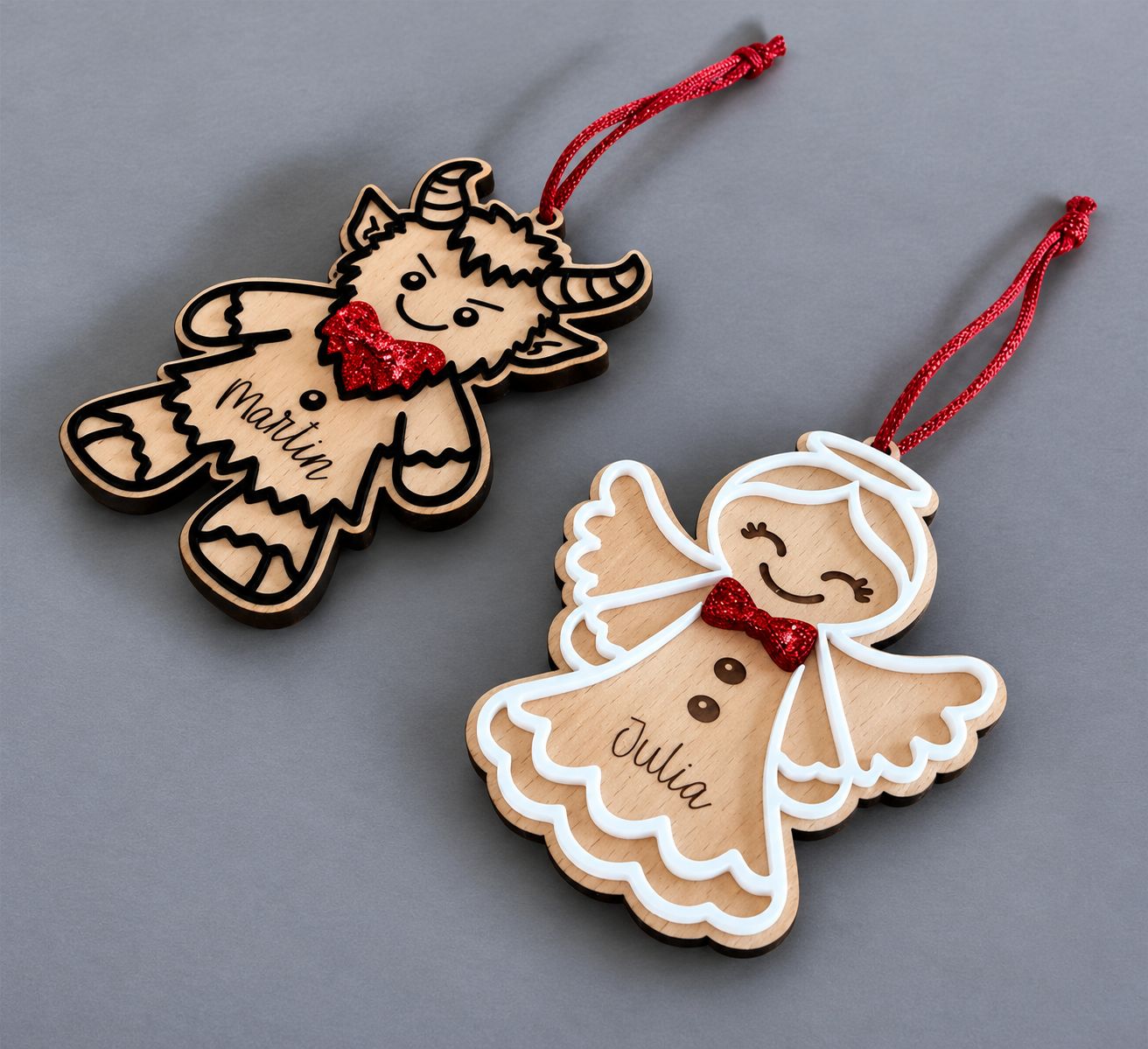 Personalisierte Krampus &amp; Engel im bewährten Lebkuchen-Design 🎄 mit 3D Effekt