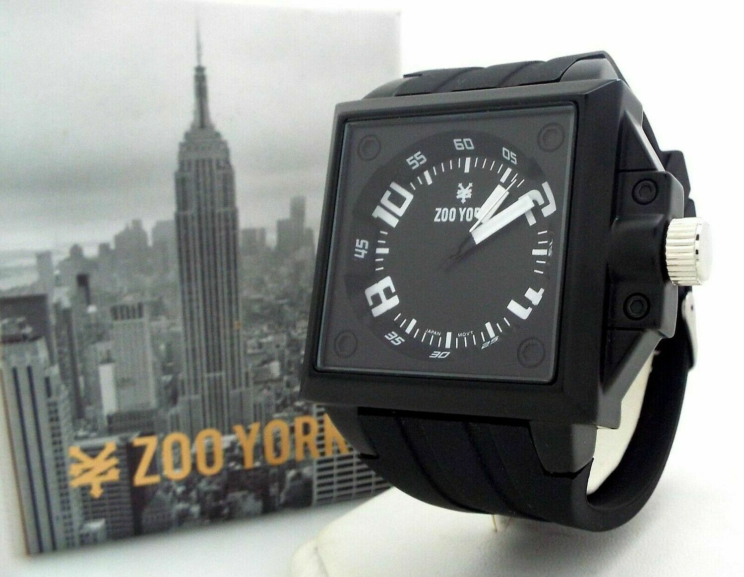 Zoo York - Rubber Band - All Black - Quartz - Men's Square Watch ~#3248