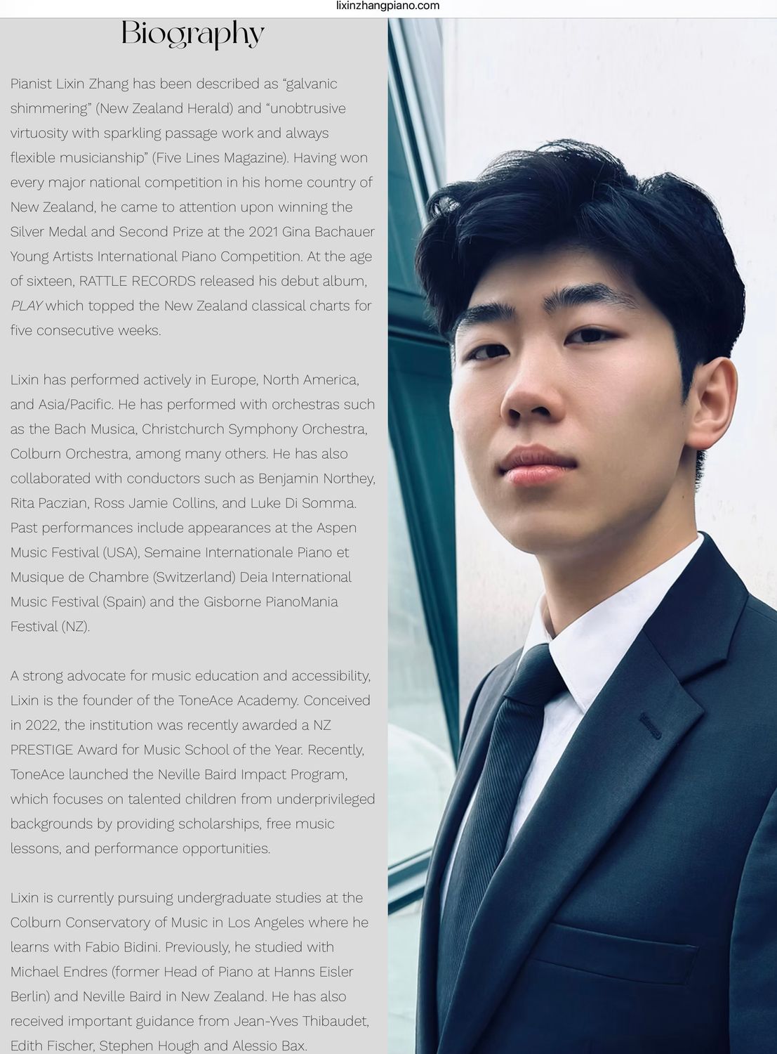 Lixin Zhang, Taiwan/New Zealand, piano Schumann/Prokofiev O7/08/2026, Palau March, Palma, 20:30