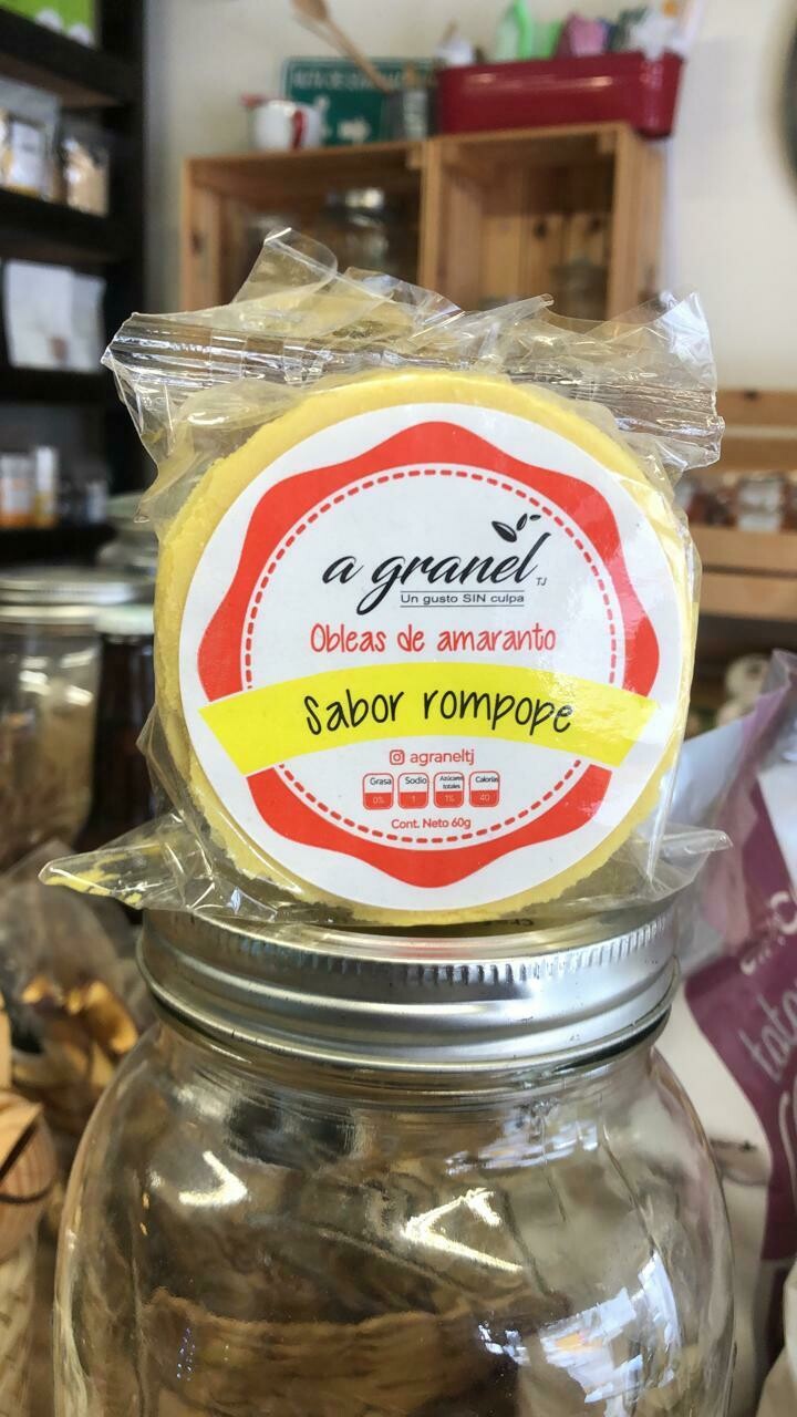 Obleas de Amaranto sabor Rompope