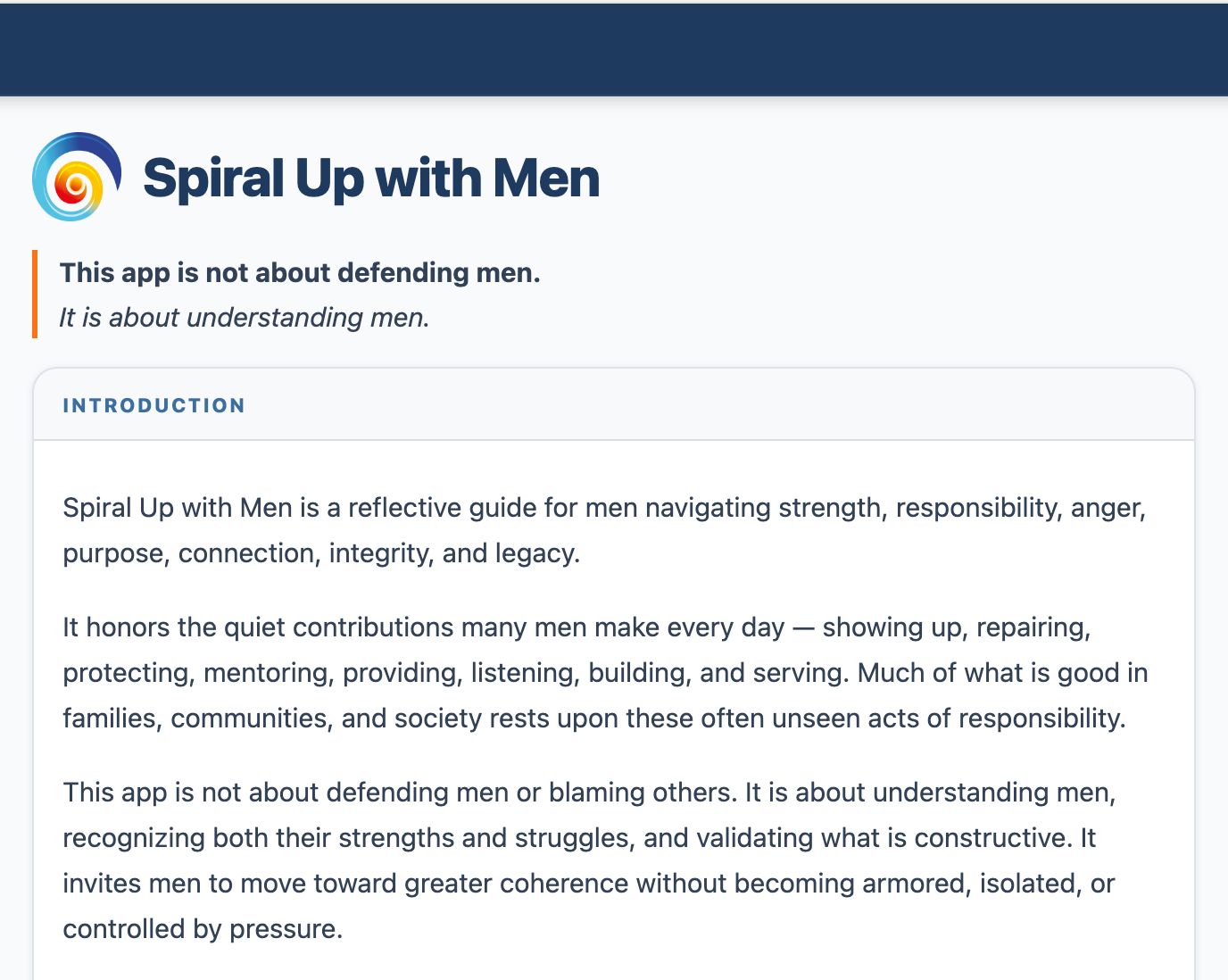 Spiral Up with Men