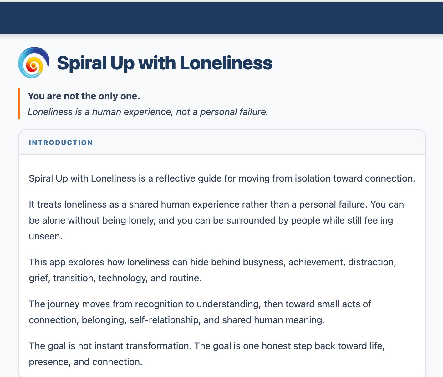 Spiral Up with Loneliness Spiral Up with Loneliness