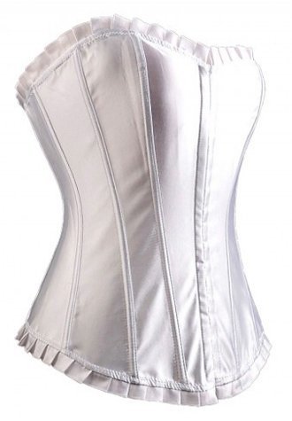 White Satin Boning Bridal Corset Bustier