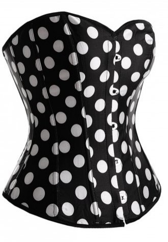 Sensual Polka Dot Corset Bustier in Red and White