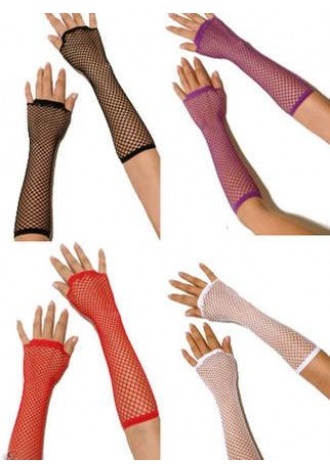 Elbow Length Fishnet Gloves