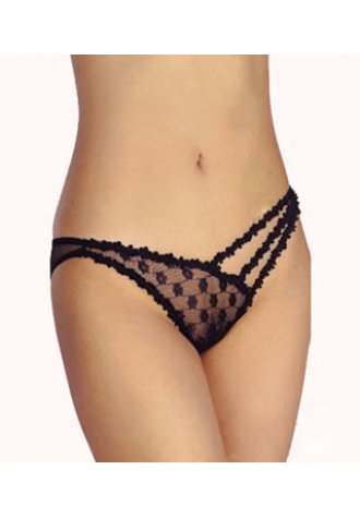 Half-Tri Band Floral Net Thong