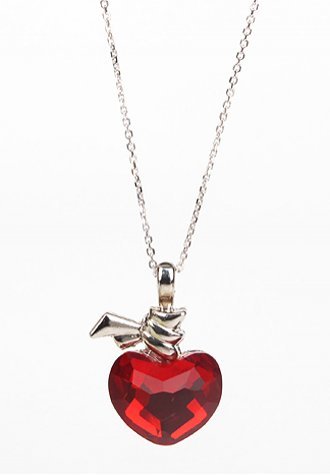 Heart Shaped Swarovski Crystals With Gold Plated Decoration Necklace