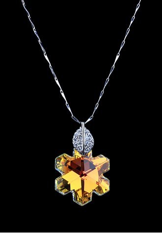Flower Shaped Swarovski Crystals Necklace