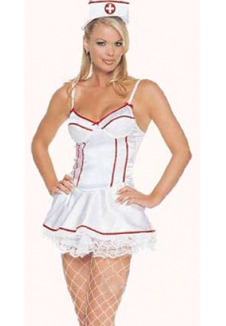 Plus Size Flirty Nurse Satin Costume - This week&#39;s lowest price!