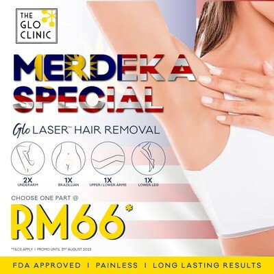 [ONLINE EXCLUSIVE] Glo Laser Hair Removal Merdeka Special
