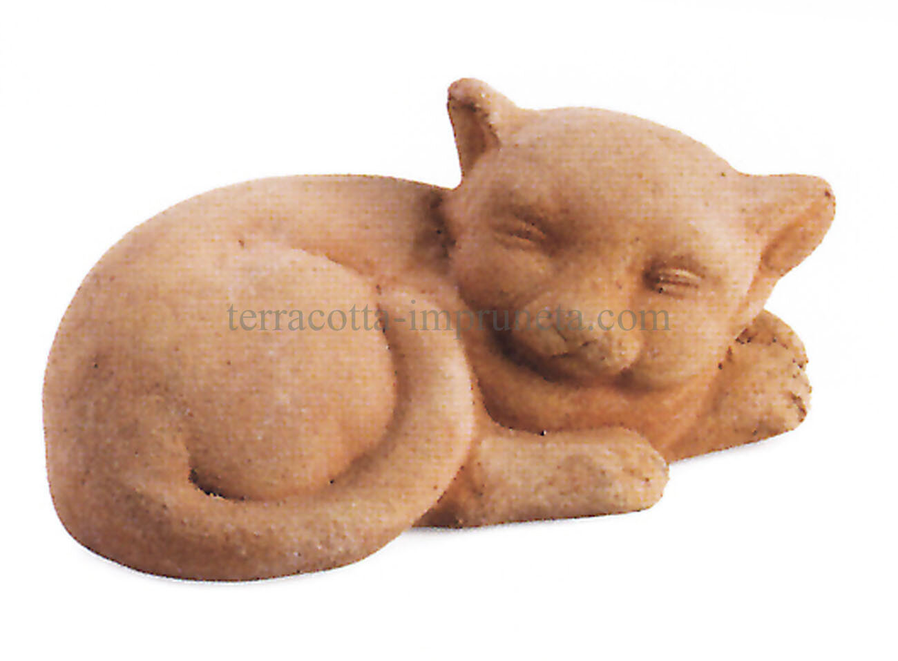 Gatto sdraiato- Die schlafende Terracotta-Katze Gatto sdraiato- Die schlafende Terracotta-Katze