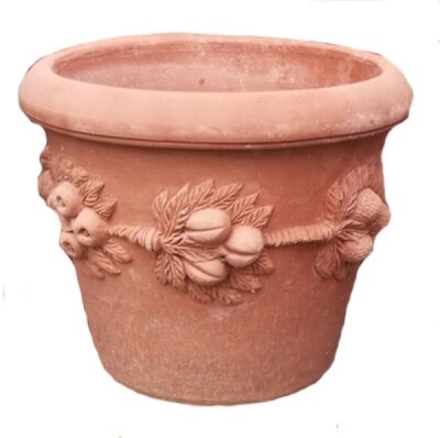 Vaso con frutta - Terracotta-Topf mit Früchten