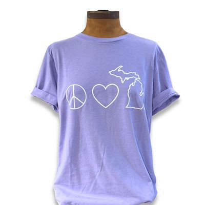 Peace, Love, MI T-Shirt