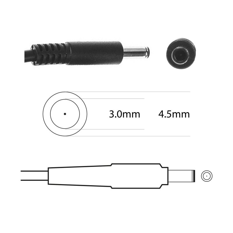 Compatible dell power adaptor, 65w / 45w Dell laptop charger, 4.5mm x 3.0mm connector