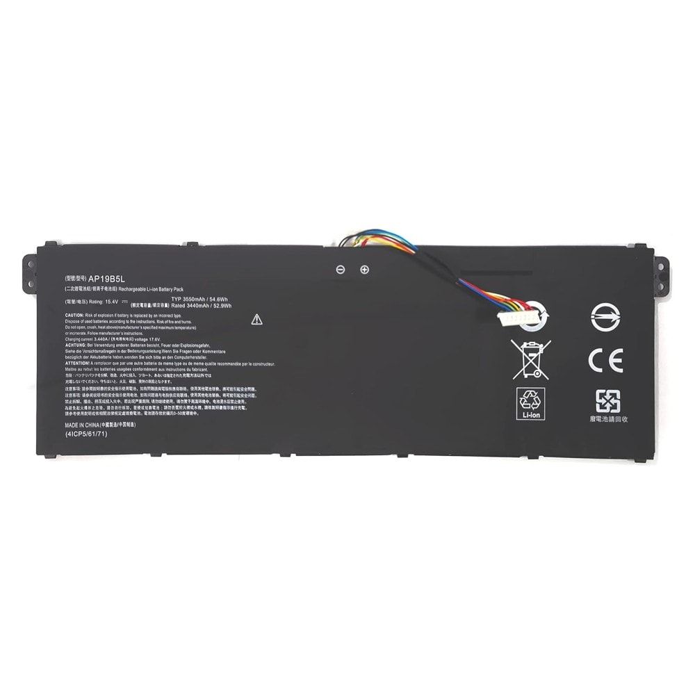 Compatible battery for Acer AP19B5L – Aspire VERO AV15-51-51EG, 54QD, 55ZQ, 71JU, 78H5 Laptops