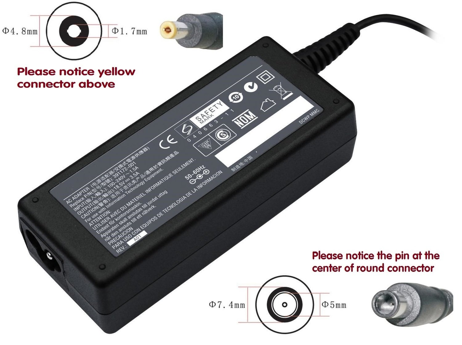 Hp Elitebook 2510 2530 2540 2560 2730 Compatible laptop charger / ac power adaptor