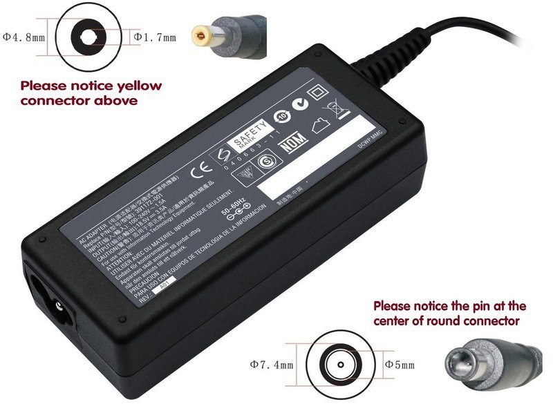 Hp Compatible laptop charger, power adaptor 65w for older models