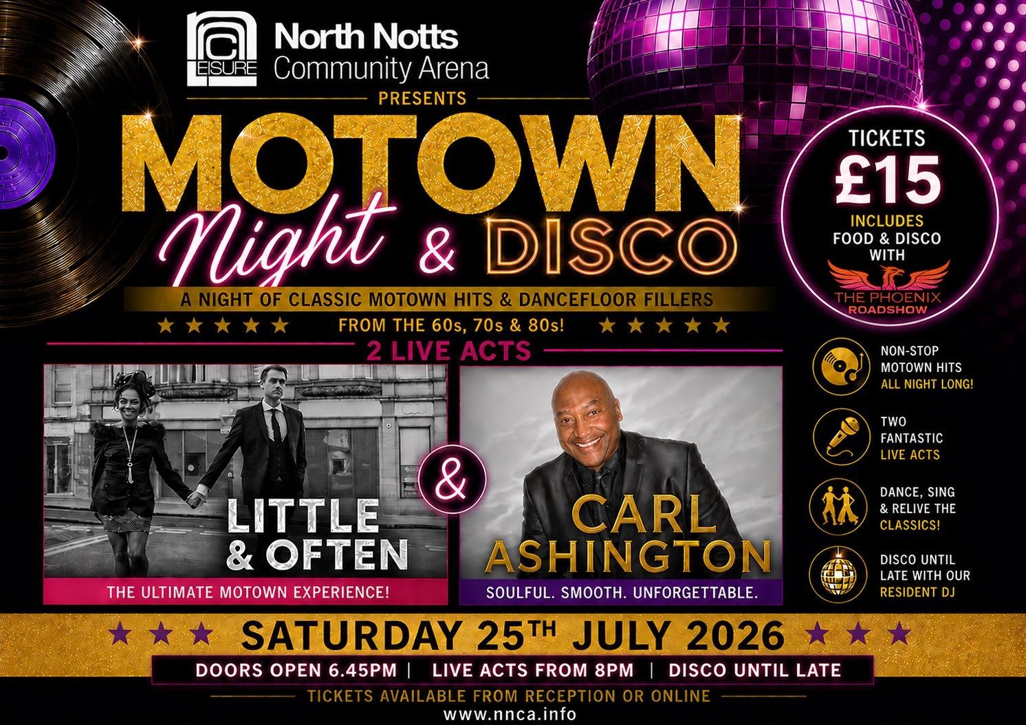 Saturday 25th July 2026 - Motown Party Night