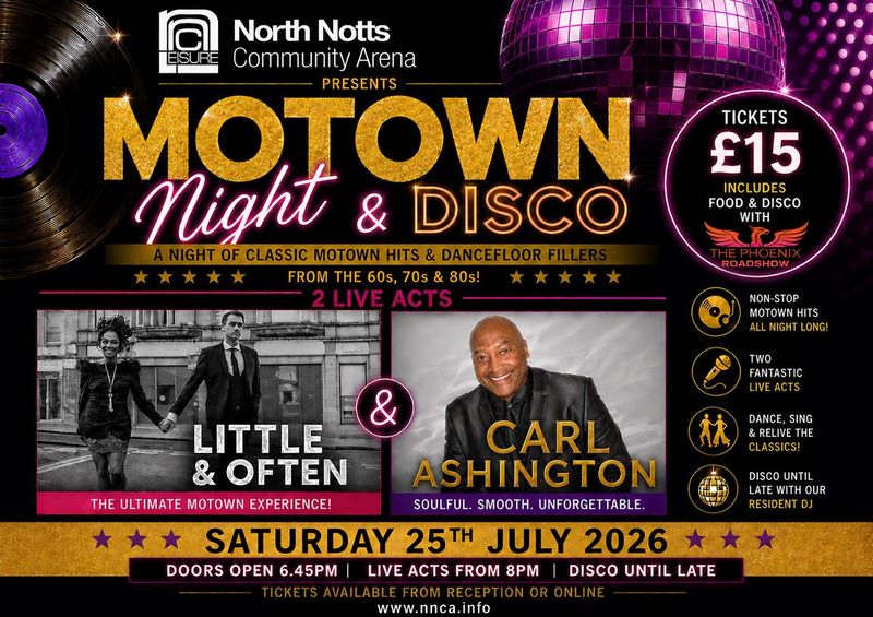 Saturday 25th July 2026 - Motown Party Night Saturday 25th July 2026 - Motown Party Night