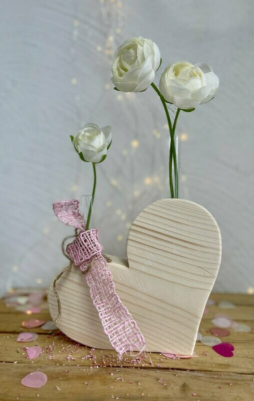 Vase Herz  "Sweet Love" mit Glasröhrchen