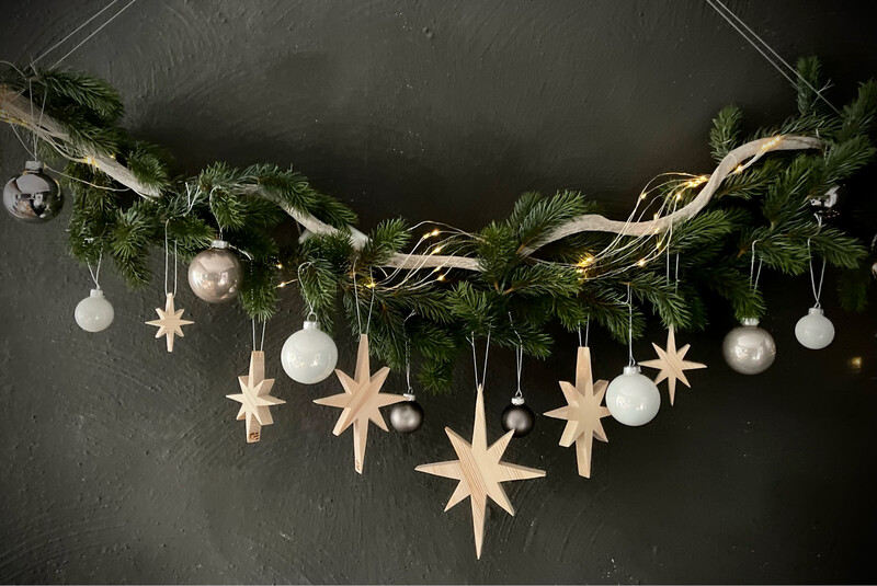 Christbaumschmuck - Sterne, Rentiere, Engel, Engelsflügel, Tannenbäume, Fichte natur  ( ohne  Deko ), Einzelpreis ab 2,50 €