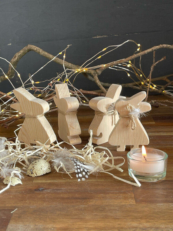 Osterhasen Hasen aus Holz, 4teilig ab