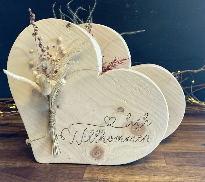 XL Holz Herz "Big Love" Geschenk, verschiedene Ausführungen, je - kostenloser Versand - 