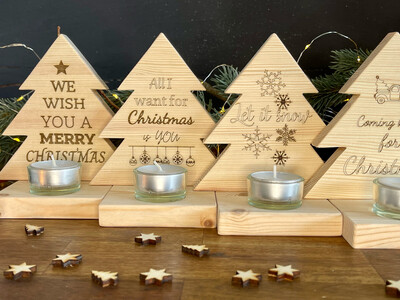 Kerzenhalter O Tannenbaum, Weihnachtsbaum, Weihnachtsgeschenk, Geschenk„Wish2“ mit Teelichtglas, verschiedene Designs, pro Stück (ohne Deko) Kerzenhalter O Tannenbaum, Weihnachtsbaum, Weihnachtsgeschenk, Geschenk„Wish2“ mit Teelichtglas, verschiedene Designs, pro Stück (ohne Deko)