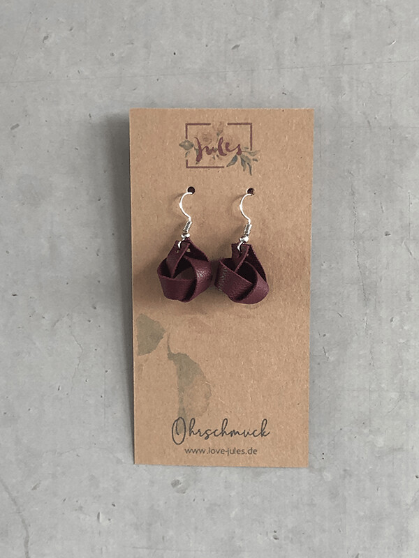 Ohrringe Knoten bordeaux