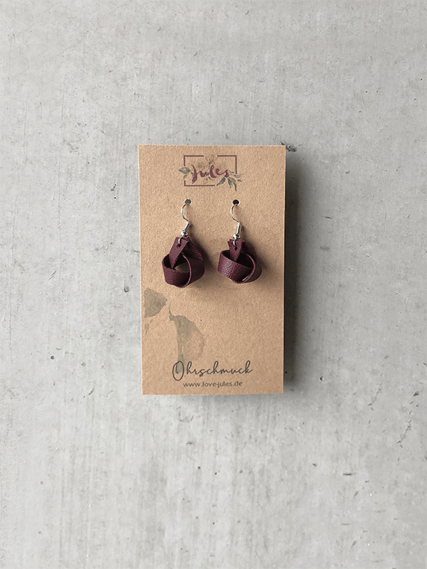 Ohrringe | Knoten bordeaux