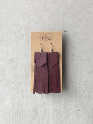Ohrringe | breite Fransen bordeaux Ohrringe | breite Fransen bordeaux